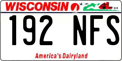 WI license plate 192NFS