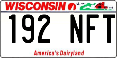 WI license plate 192NFT