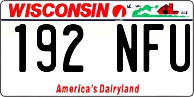 WI license plate 192NFU