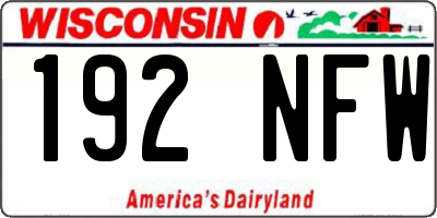 WI license plate 192NFW