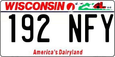 WI license plate 192NFY