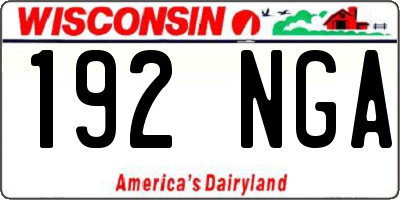 WI license plate 192NGA