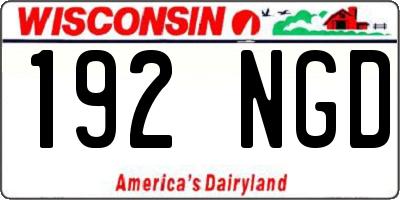 WI license plate 192NGD