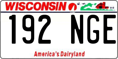 WI license plate 192NGE