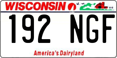 WI license plate 192NGF