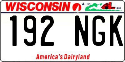 WI license plate 192NGK