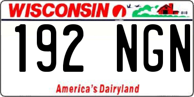WI license plate 192NGN