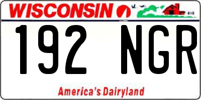 WI license plate 192NGR