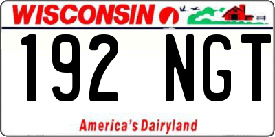 WI license plate 192NGT