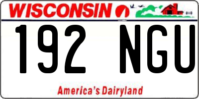 WI license plate 192NGU