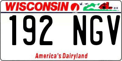 WI license plate 192NGV