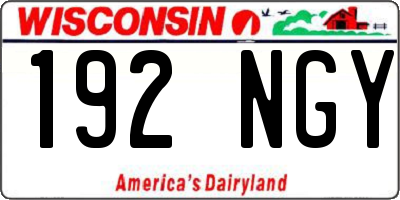WI license plate 192NGY