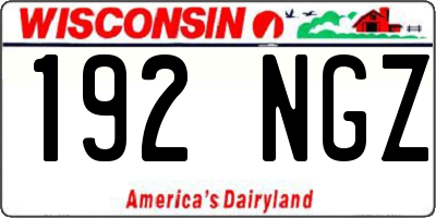 WI license plate 192NGZ