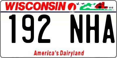 WI license plate 192NHA