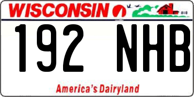 WI license plate 192NHB