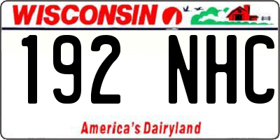 WI license plate 192NHC