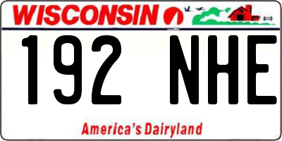 WI license plate 192NHE