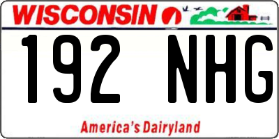 WI license plate 192NHG
