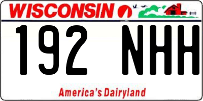 WI license plate 192NHH