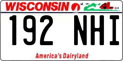 WI license plate 192NHI