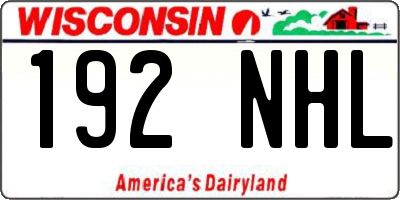 WI license plate 192NHL