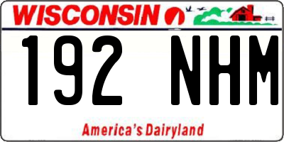 WI license plate 192NHM