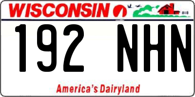 WI license plate 192NHN