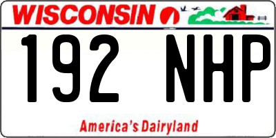 WI license plate 192NHP
