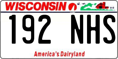 WI license plate 192NHS