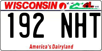 WI license plate 192NHT