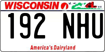 WI license plate 192NHU