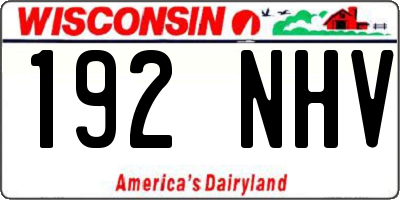 WI license plate 192NHV