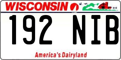 WI license plate 192NIB