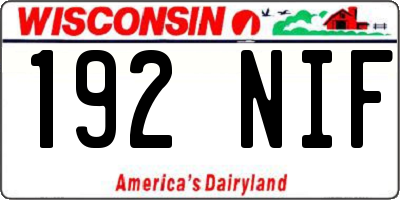 WI license plate 192NIF