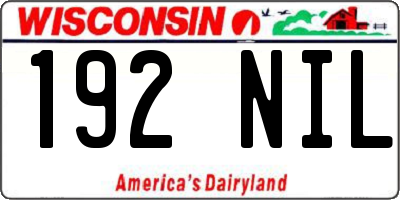 WI license plate 192NIL