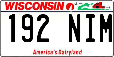 WI license plate 192NIM