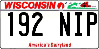 WI license plate 192NIP