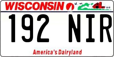 WI license plate 192NIR