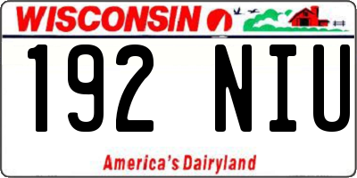 WI license plate 192NIU