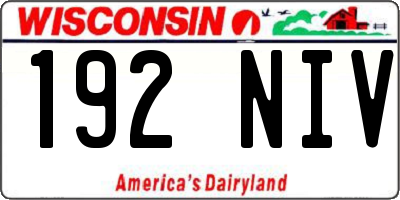 WI license plate 192NIV