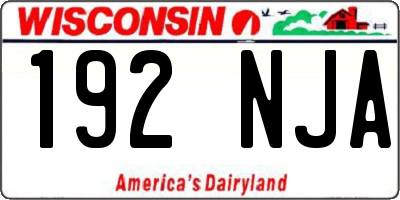 WI license plate 192NJA