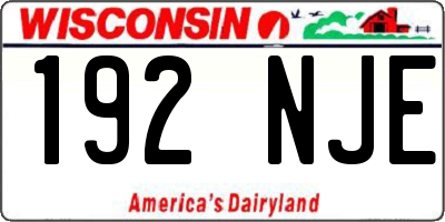 WI license plate 192NJE