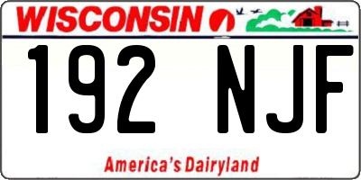 WI license plate 192NJF