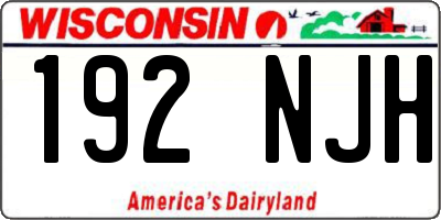 WI license plate 192NJH