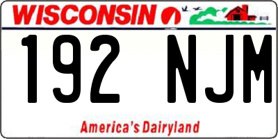 WI license plate 192NJM
