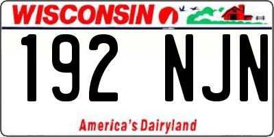 WI license plate 192NJN