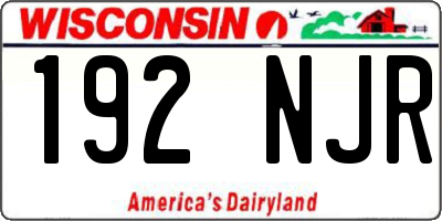 WI license plate 192NJR