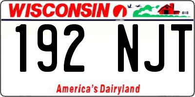 WI license plate 192NJT