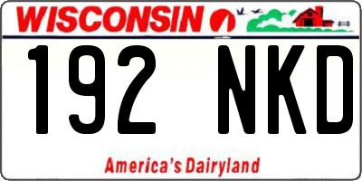 WI license plate 192NKD