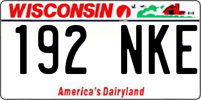 WI license plate 192NKE